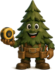 Tim the Tree with a measuring tape